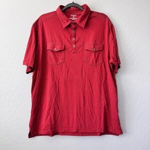 Kuhl Mens XL Red Polo Shirt Short Sleeve Two Pocket Button Up Casual‎ Top
